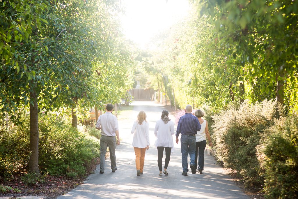 Team heading to a meeting at Miramar Farms