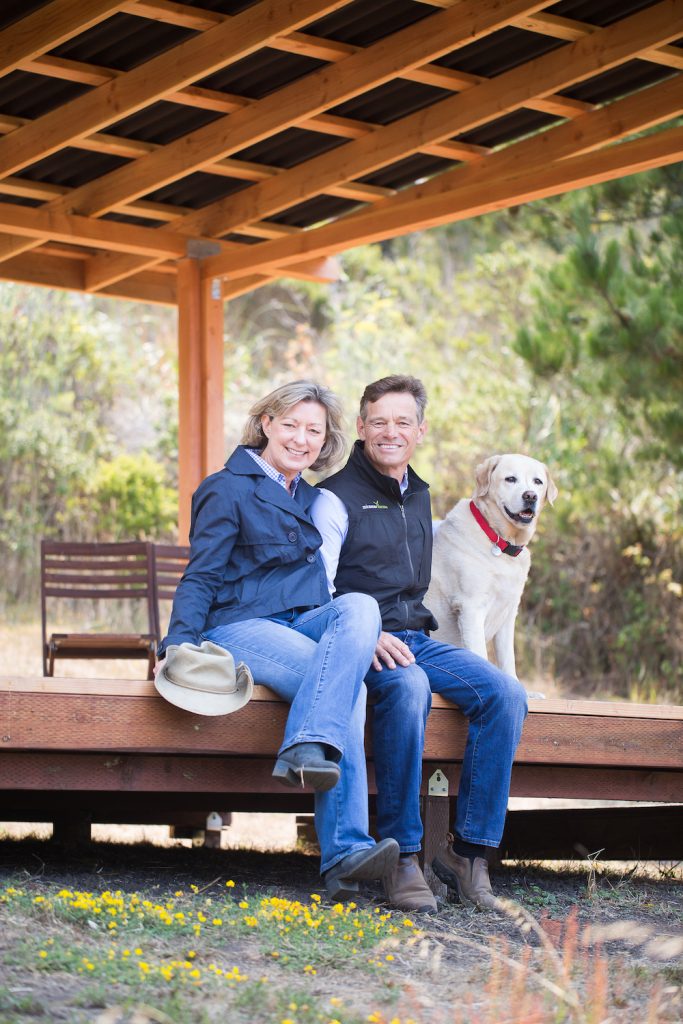 Mark Battey and Jane Battey on the farm