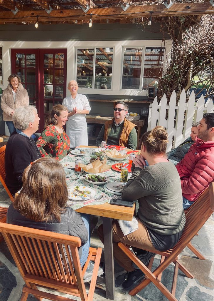 Executive team sharing a meal during their off site